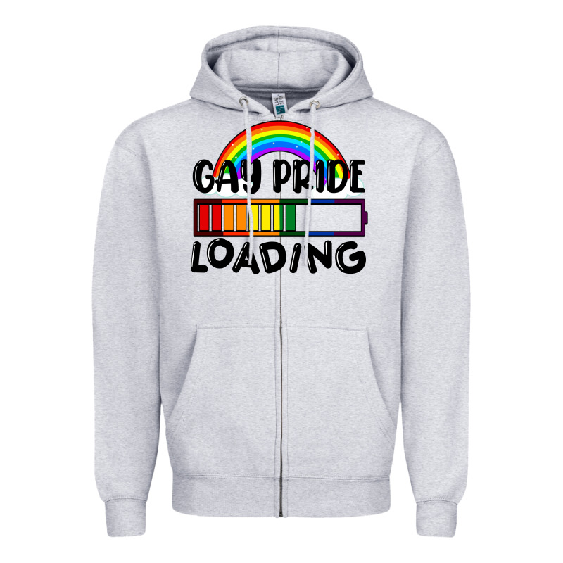 Gay Pride Loading Zipper Hoodie by FaDigitalArtStudio | Teevron
