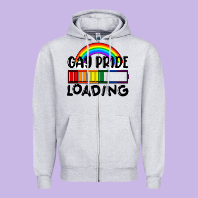 Gay Pride Loading Zipper Hoodie Designed By Fadigitalartstudio