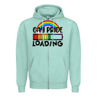 Seafoam Gay pride loading Zipper Hoodie - FaDigitalArtStudio