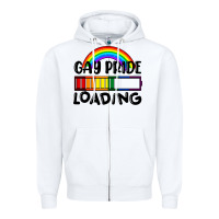 White Gay pride loading Zipper Hoodie - FaDigitalArtStudio