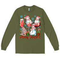 Army Green merry christmas wine glasses Long Sleeve Tee - texasbilliewilder