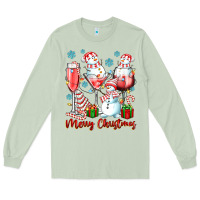 Matcha merry christmas wine glasses Long Sleeve Tee - texasbilliewilder