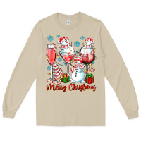 Mushroom merry christmas wine glasses Long Sleeve Tee - texasbilliewilder