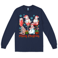 Navy merry christmas wine glasses Long Sleeve Tee - texasbilliewilder