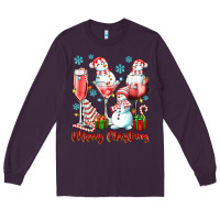 Plum merry christmas wine glasses Long Sleeve Tee - texasbilliewilder