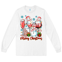 White merry christmas wine glasses Long Sleeve Tee - texasbilliewilder