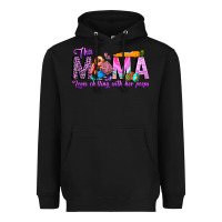 Black This Mama is chilling with her Heavyweight Hoodie - CowhideDigitalArt