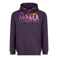 Plum This Mama is chilling with her Heavyweight Hoodie - CowhideDigitalArt