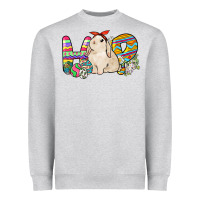 Heather Grey Hop rabbit Easter Day Heavyweight Sweatshirt - HowdyJamesFarm