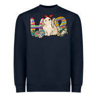 Navy Hop rabbit Easter Day Heavyweight Sweatshirt - HowdyJamesFarm