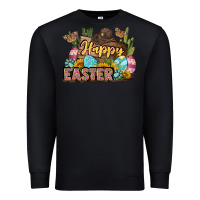 Black Happy Easter Premium Sweatshirt - LillyAllenDesigns