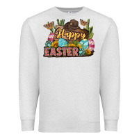Oatmeal Heather Happy Easter Premium Sweatshirt - LillyAllenDesigns