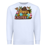 White Happy Easter Premium Sweatshirt - LillyAllenDesigns