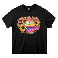 Black books sunflower back to school background Heavy Core Tee - AdoDesignShop