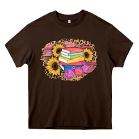 Chocolate Brown books sunflower back to school background Heavy Core Tee - AdoDesignShop