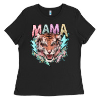 Black mama tiger lightning bolt Ladies Tee - NancyCooperArtShop