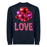 Love Heart Balloons Valentine's Day Heavyweight Sweatshirt | Teevron
