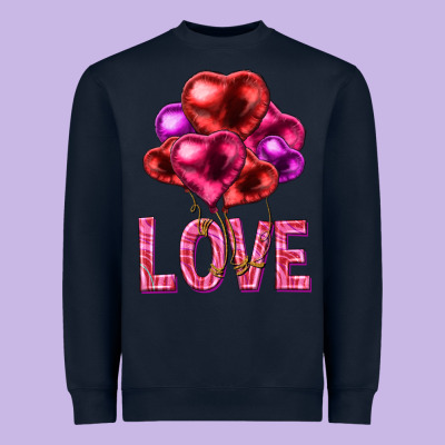 Love Heart Balloons Valentine's Day Heavyweight Sweatshirt Designed By Howdyjamesfarm