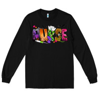 Black Nurse Halloween Long Sleeve Tee - NancyCooperArtShop