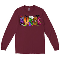 Burgundy Nurse Halloween Long Sleeve Tee - NancyCooperArtShop