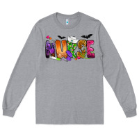 Heather Grey Nurse Halloween Long Sleeve Tee - NancyCooperArtShop