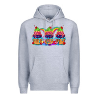 Heather Grey Pride cupcake Premium Hoodie - FaDigitalArtStudio
