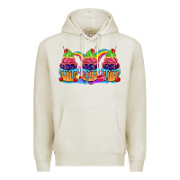 Oatmeal Heather Pride cupcake Premium Hoodie - FaDigitalArtStudio