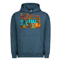 Pigment Midnight Navy jusa a girl who loves fall Urban Hoodie - Artiststas
