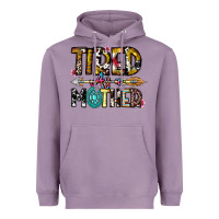 Lavender Tired As a Mother Heavyweight Hoodie - CowhideDigitalArt