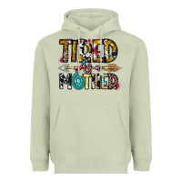 Matcha Tired As a Mother Heavyweight Hoodie - CowhideDigitalArt