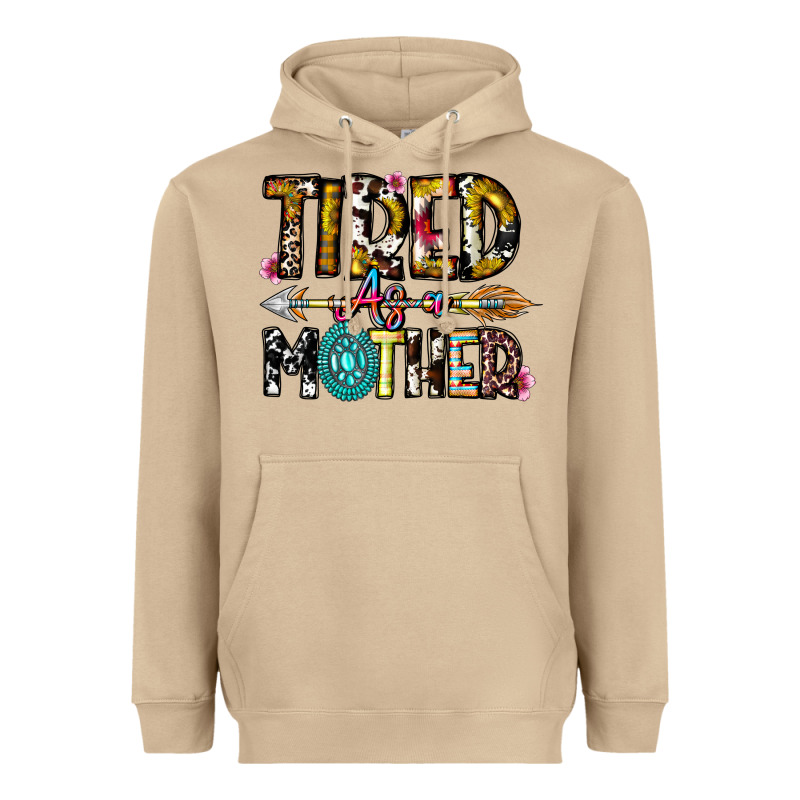 Tired As A Mother Heavyweight Hoodie by CowhideDigitalArt | Teevron