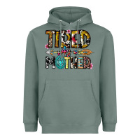 Sage Tired As a Mother Heavyweight Hoodie - CowhideDigitalArt
