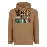 Toasted Coconut Tired As a Mother Heavyweight Hoodie - CowhideDigitalArt