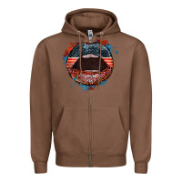 Chestnut American flag lips 4th of july Zipper Hoodie - FaDigitalArtStudio
