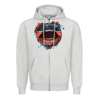 Dove Grey American flag lips 4th of july Zipper Hoodie - FaDigitalArtStudio