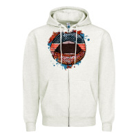 Oatmeal Heather American flag lips 4th of july Zipper Hoodie - FaDigitalArtStudio