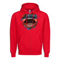 Red American flag lips 4th of july Zipper Hoodie - FaDigitalArtStudio