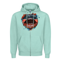 Seafoam American flag lips 4th of july Zipper Hoodie - FaDigitalArtStudio