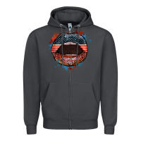 Smoke American flag lips 4th of july Zipper Hoodie - FaDigitalArtStudio