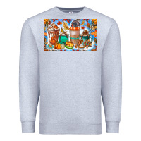 Heather Grey Thanksgiving Coffee Drink Kids Cup Premium Sweatshirt - CowhideDigitalArt