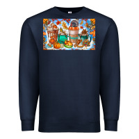 Navy Thanksgiving Coffee Drink Kids Cup Premium Sweatshirt - CowhideDigitalArt