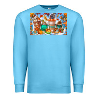 Ocean Blue Thanksgiving Coffee Drink Kids Cup Premium Sweatshirt - CowhideDigitalArt