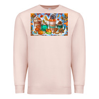 Pale Pink Thanksgiving Coffee Drink Kids Cup Premium Sweatshirt - CowhideDigitalArt