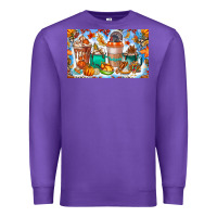 Purple Thanksgiving Coffee Drink Kids Cup Premium Sweatshirt - CowhideDigitalArt