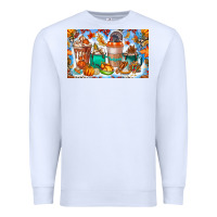 White Thanksgiving Coffee Drink Kids Cup Premium Sweatshirt - CowhideDigitalArt