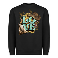 Black Love boots hat western Cowboy Heavyweight Sweatshirt - HowdyJamesFarm