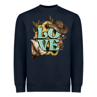 Navy Love boots hat western Cowboy Heavyweight Sweatshirt - HowdyJamesFarm