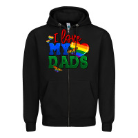 Black I love my dads Zipper Hoodie - FaDigitalArtStudio