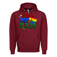 Burgundy I love my dads Zipper Hoodie - FaDigitalArtStudio