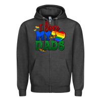Charcoal Heather I love my dads Zipper Hoodie - FaDigitalArtStudio